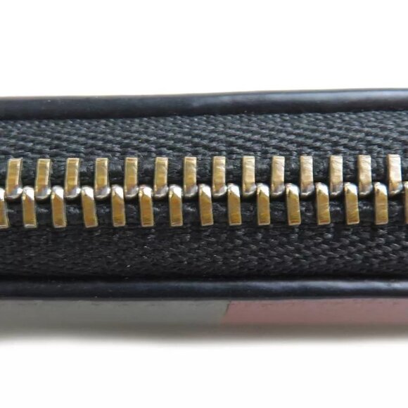 Auth LOEWE Zip Around Long Wallet Brown/Khaki Leather - Picture 8 of 16